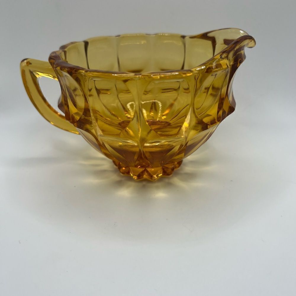 Fenton Valencia Amber Creamer Glass Vintage Glass